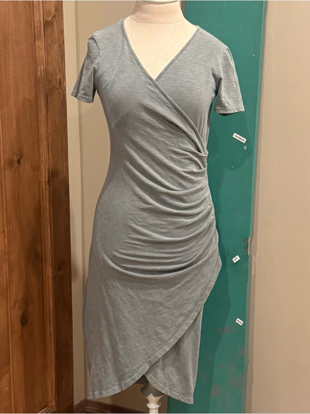 Sundry Ruched V-Neck Dress - Picture 4 of 7